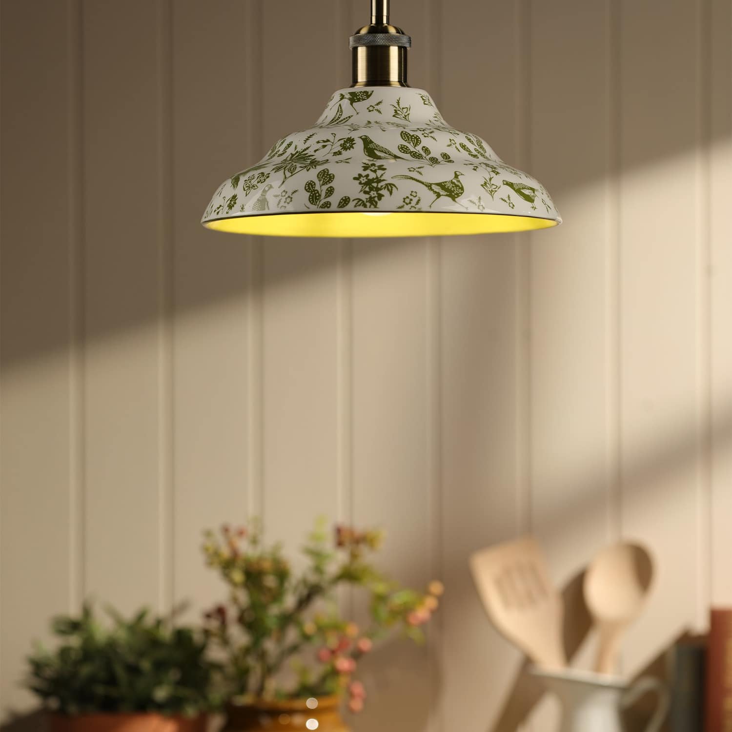 Joules Home Lighting Audley Ceramic Pendant Light - White Mix - Available at M&S