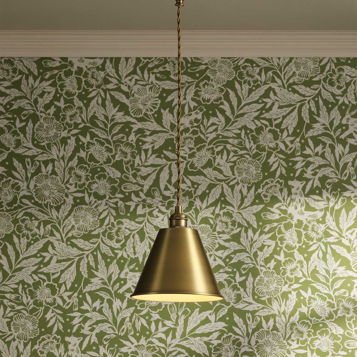 Joules Home Lighting Wollaton Metal Pendant Light - Antique Brass - Available at M&S