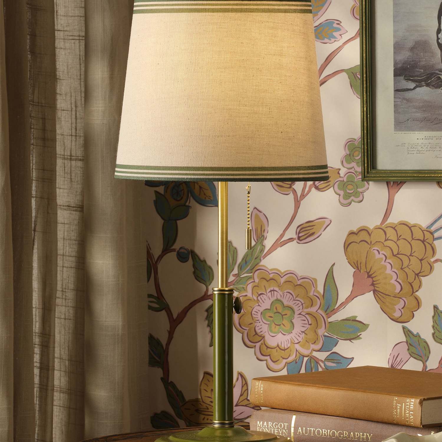 Joules Home Lighting Upton Metal Table Lamp - Green - Available at M&S