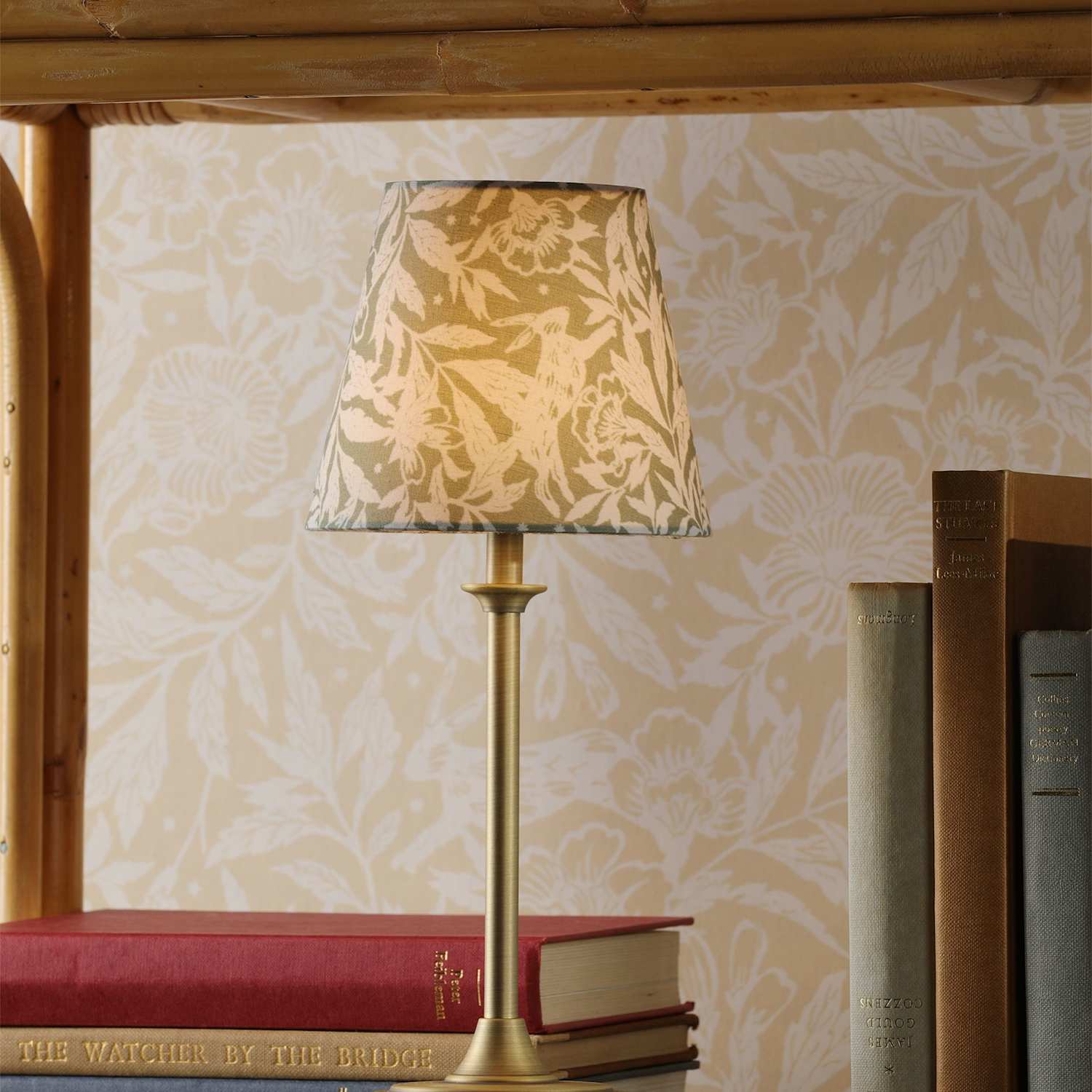 Joules Home Lighting Apsley Rechargeable Metal Floral Table Lamp - Antique Brass - Available at M&S