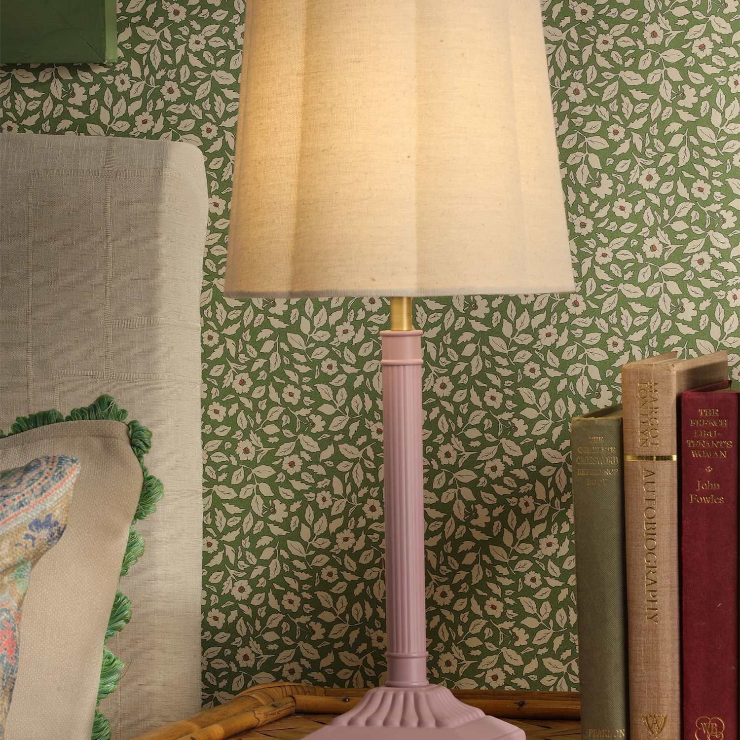 Joules Home Lighting Buscot Metal Scallop Shade Table Lamp - Pink - Available at M&S
