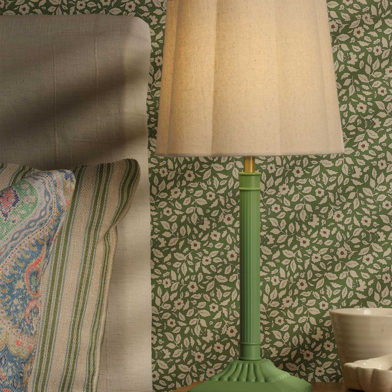 Joules Home Lighting Buscot Metal Scallop Shade Table Lamp - Green - Available at M&S