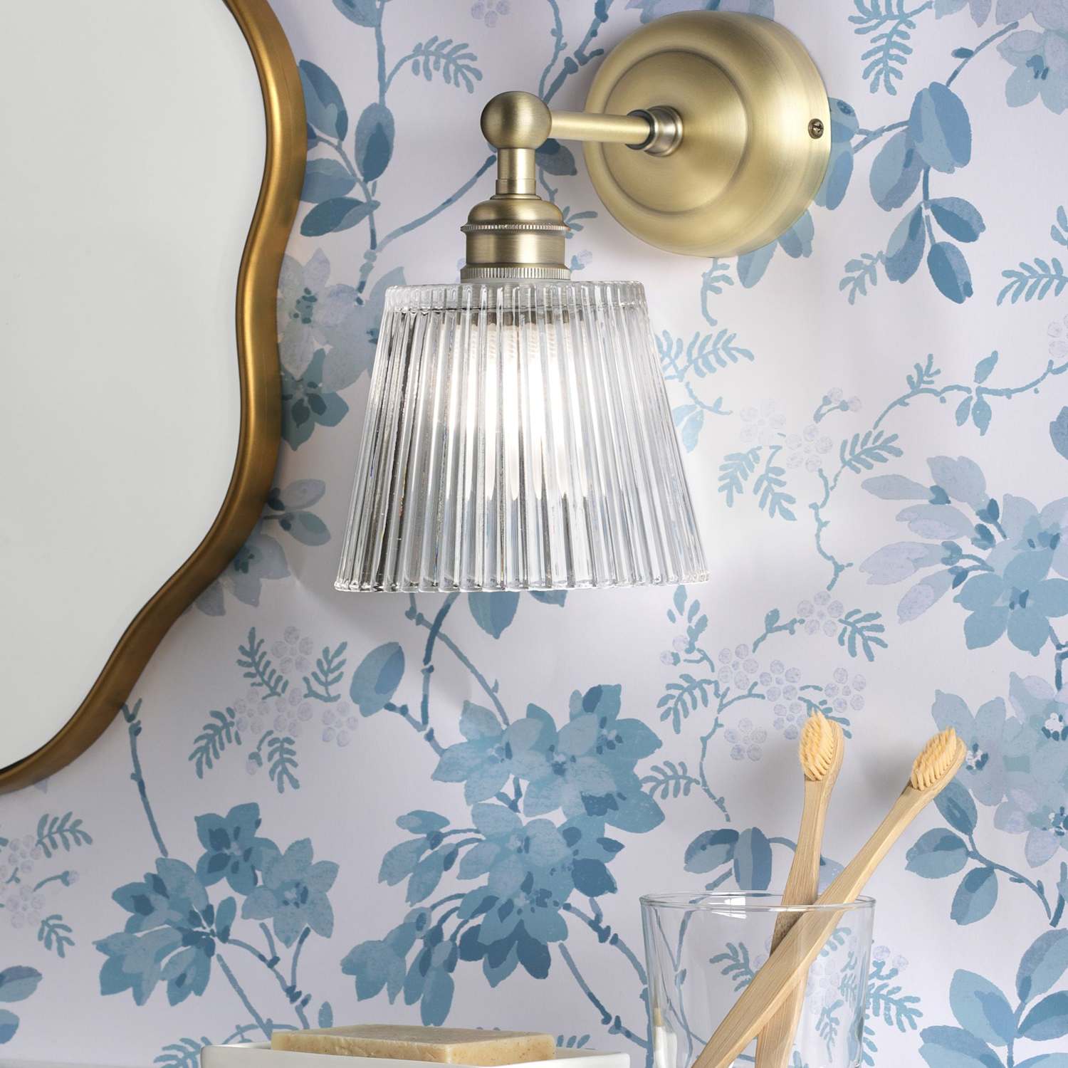 Laura Ashley Callaghan Wall Light - Antique Brass - Available at M&S