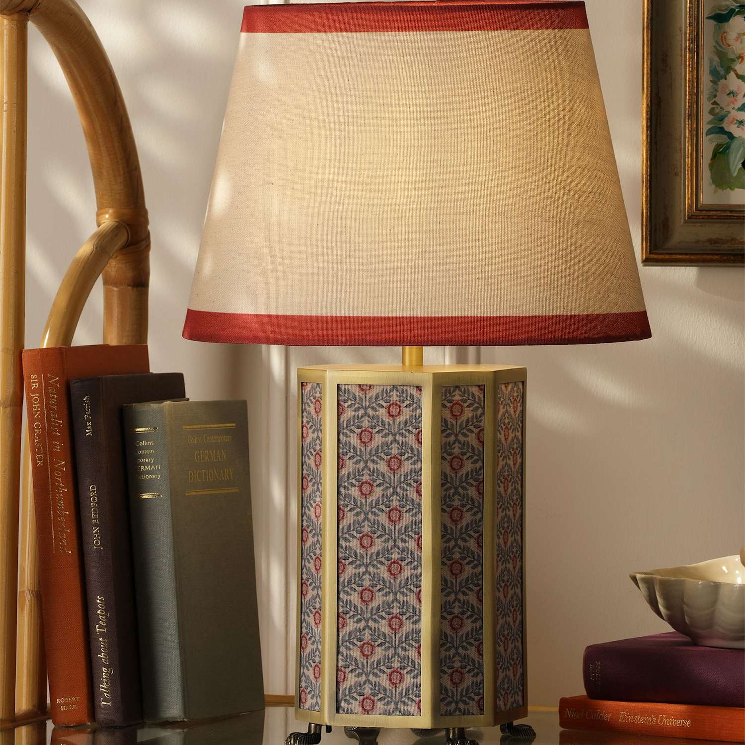 Joules Home Lighting Helmingham Metal & Fabric Table Lamp - Antique Brass - Available at M&S