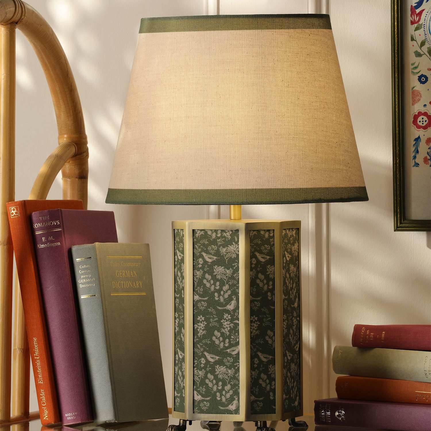 Joules Home Lighting Helmingham Metal & Fabric Table Lamp - Antique Brass - Available at M&S