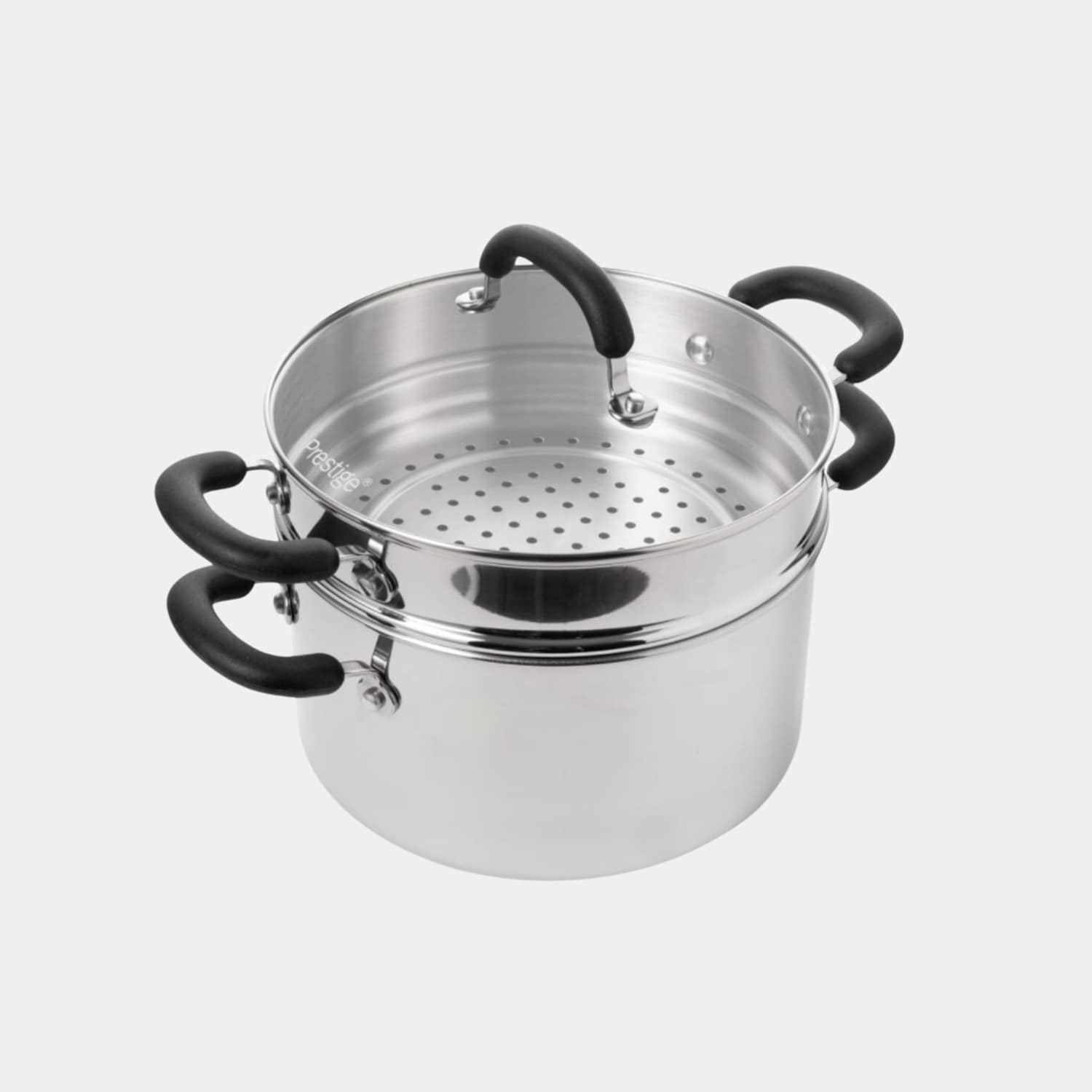 Prestige 2 PIece 24cm Stock Pot & Steamer - Silver - Available at M&S