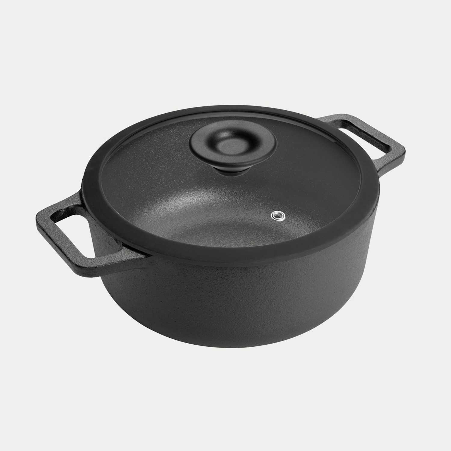 Prestige Cast Iron 24cm Non Stick Casserole Dish - Black - Available at M&S