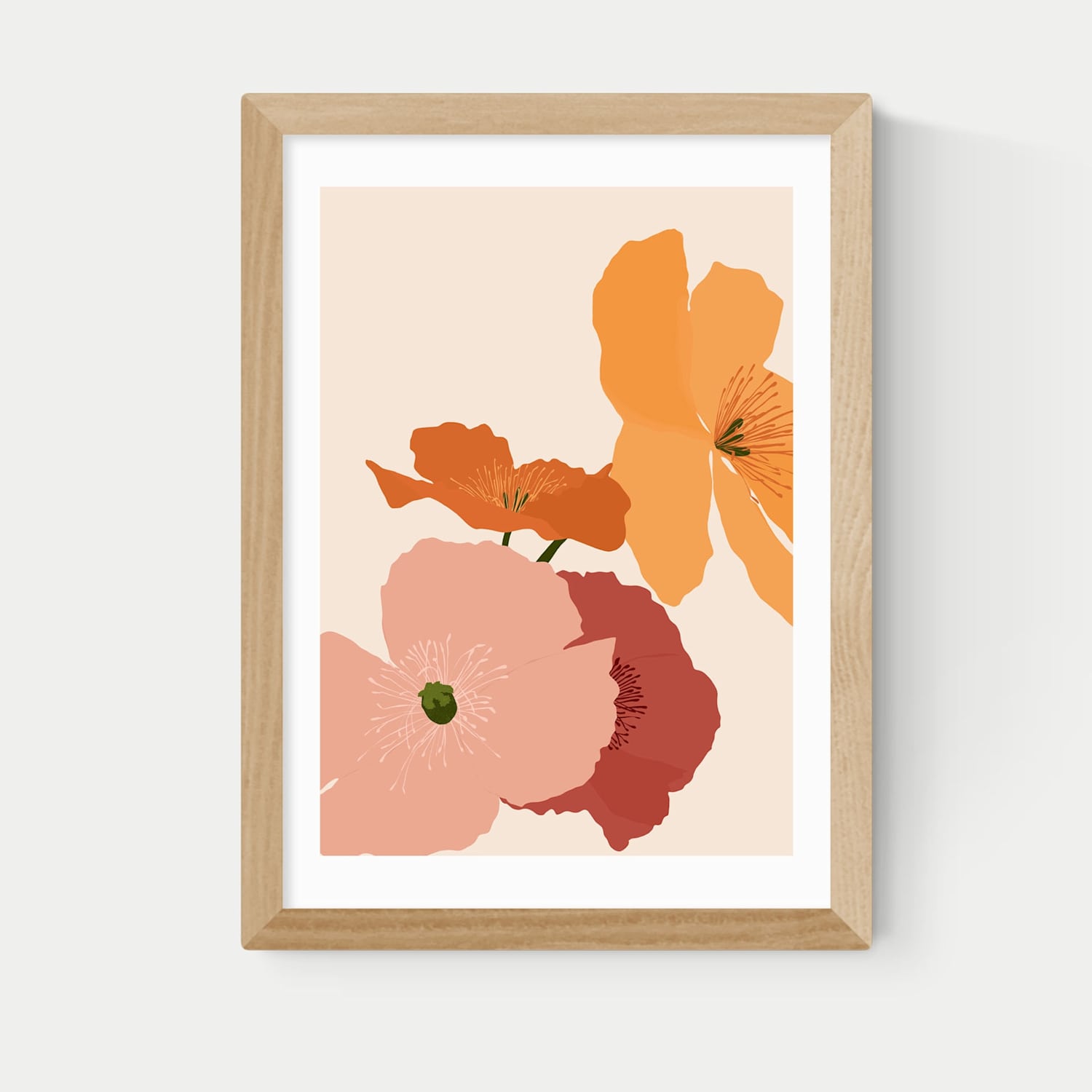 East End Prints Autumn Wildflowers Rectangle Framed Art - A2 - Natural - Available at M&S