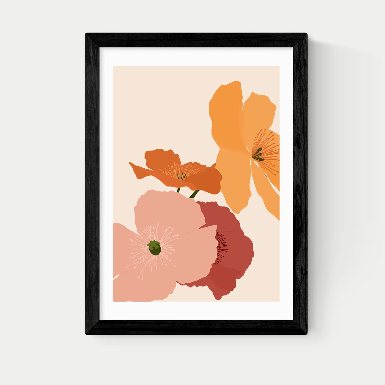 East End Prints Autumn Wildflowers Rectangle Framed Art - A2 - Black - Available at M&S