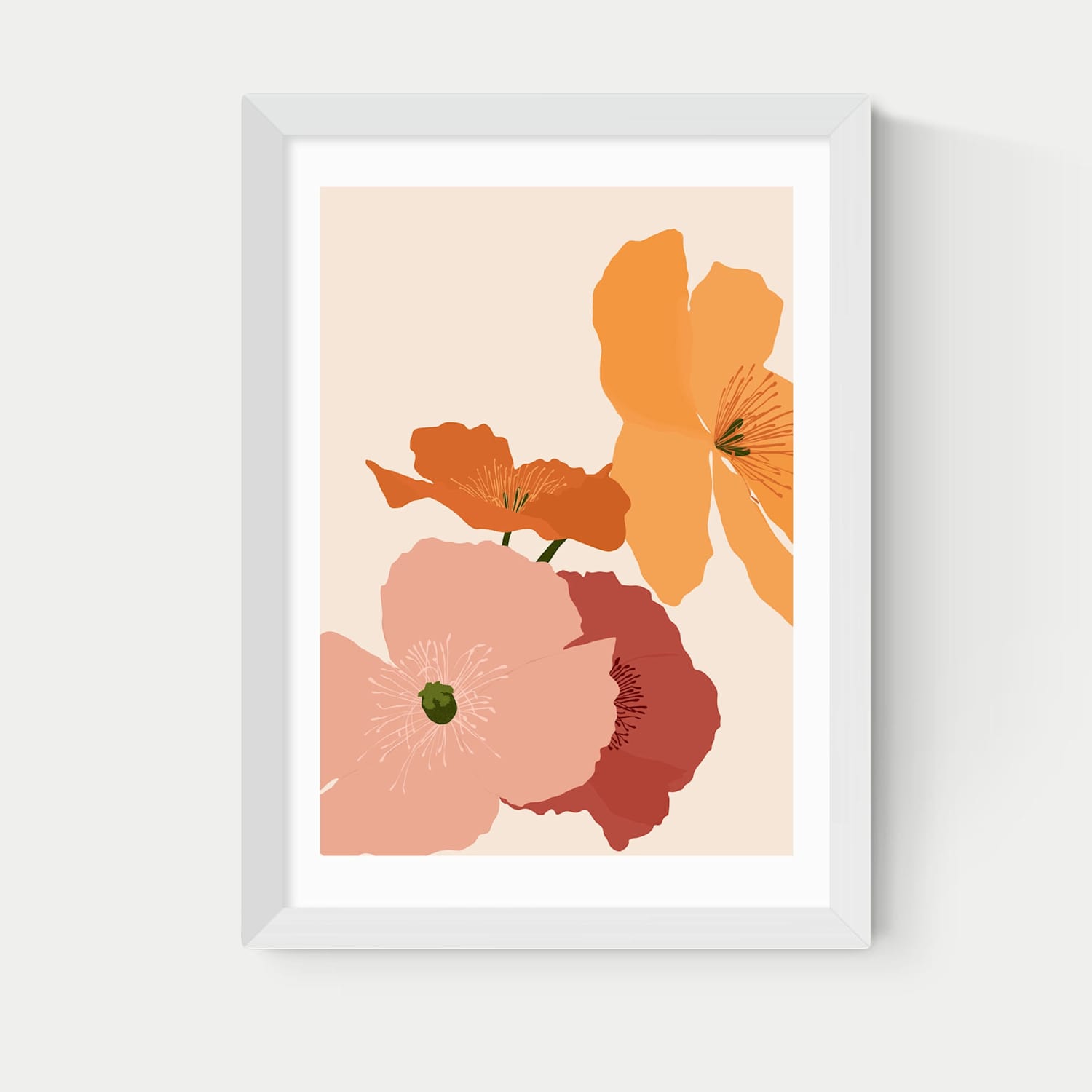 East End Prints Autumn Wildflowers Rectangle Framed Art - A2 - White - Available at M&S