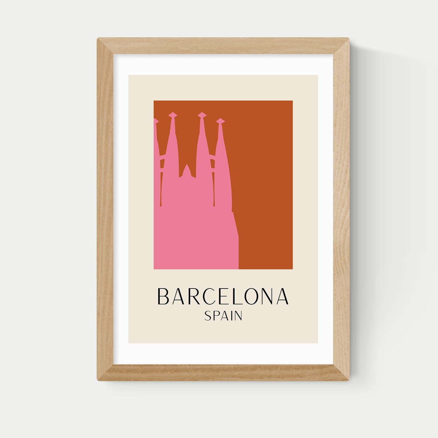 East End Prints Barcelona Framed Art - A1 - Natural - Available at M&S
