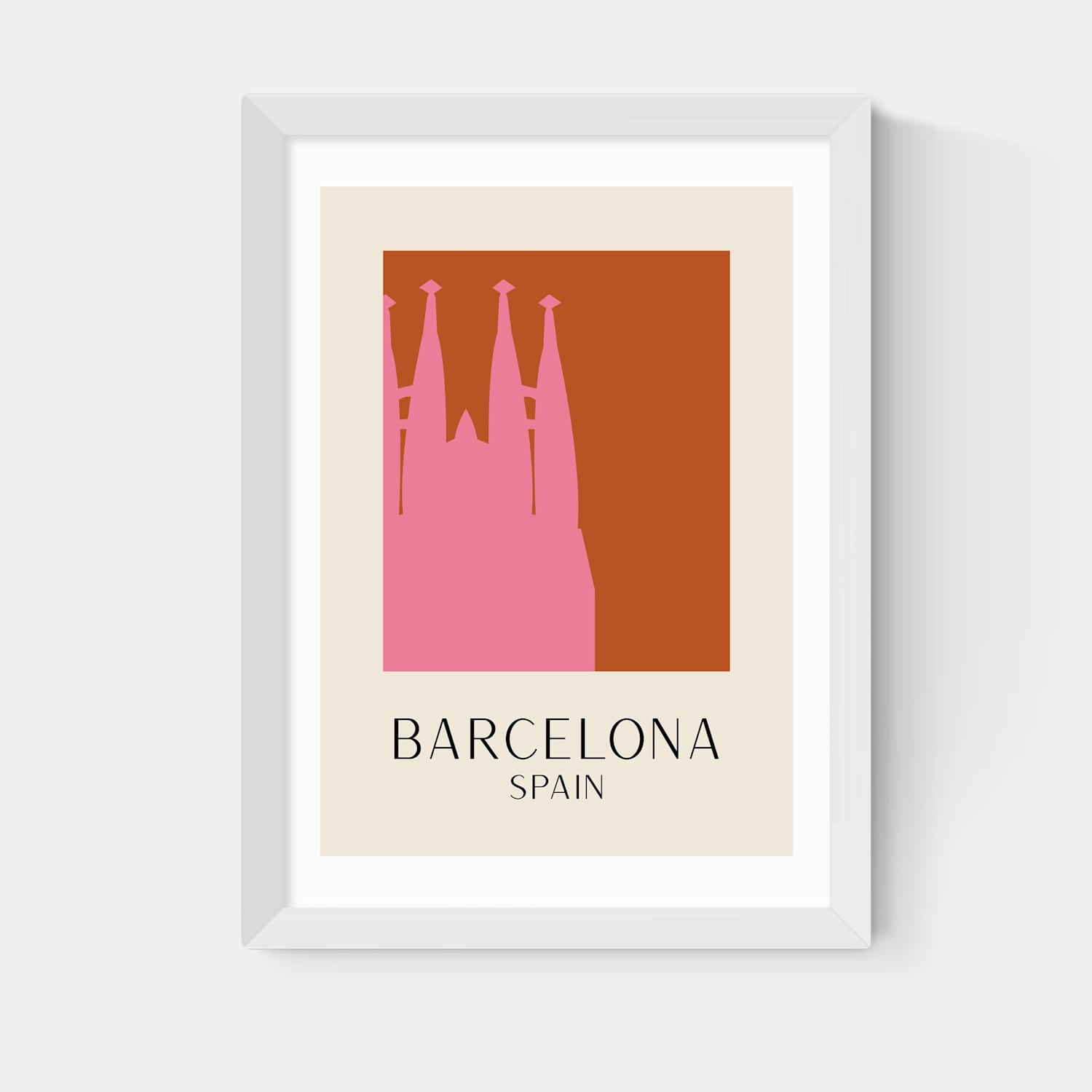 East End Prints Barcelona Framed Art - A1 - White - Available at M&S