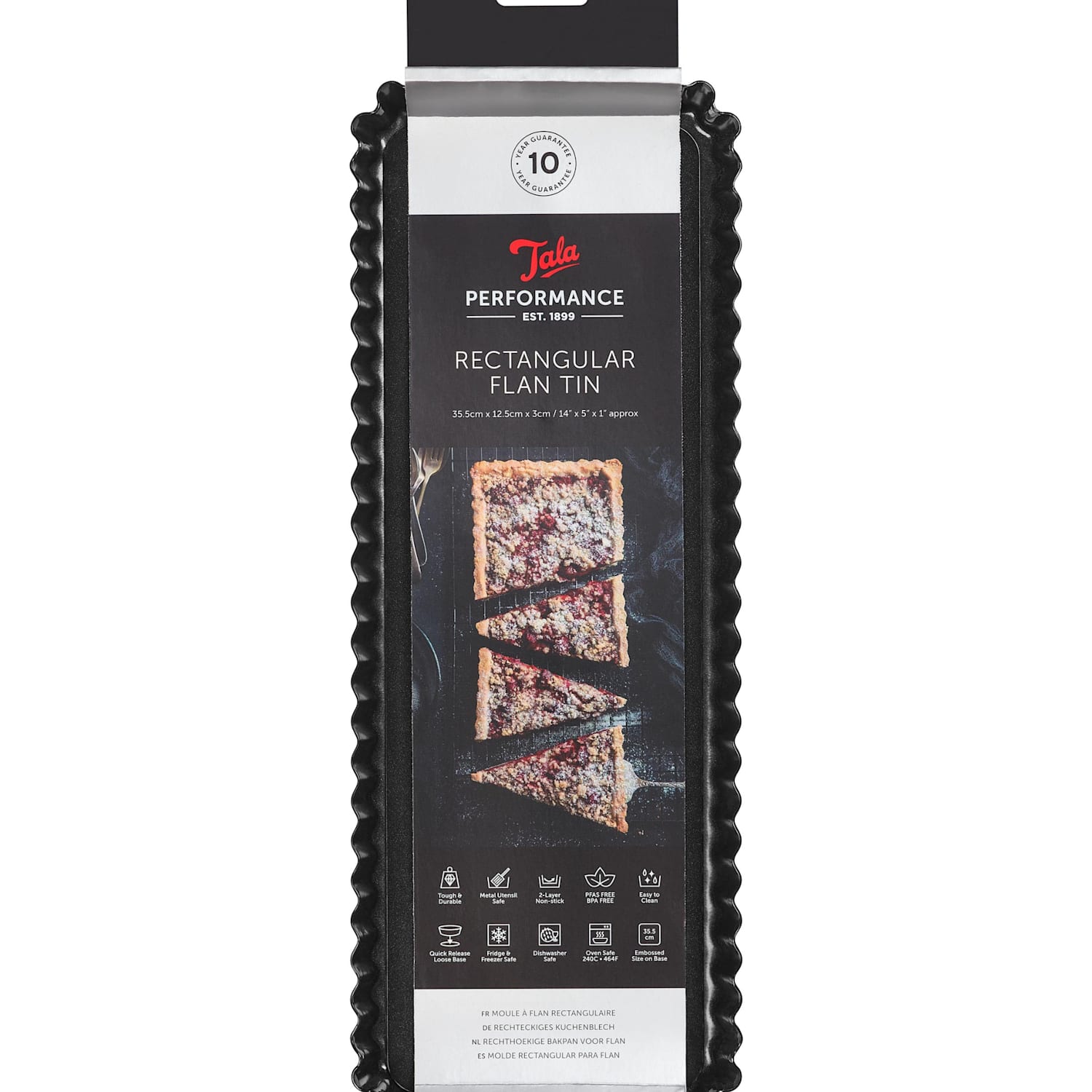 Tala Aluminium 35cm Loose Base Non-Stick Flan Tin - Black - Available at M&S