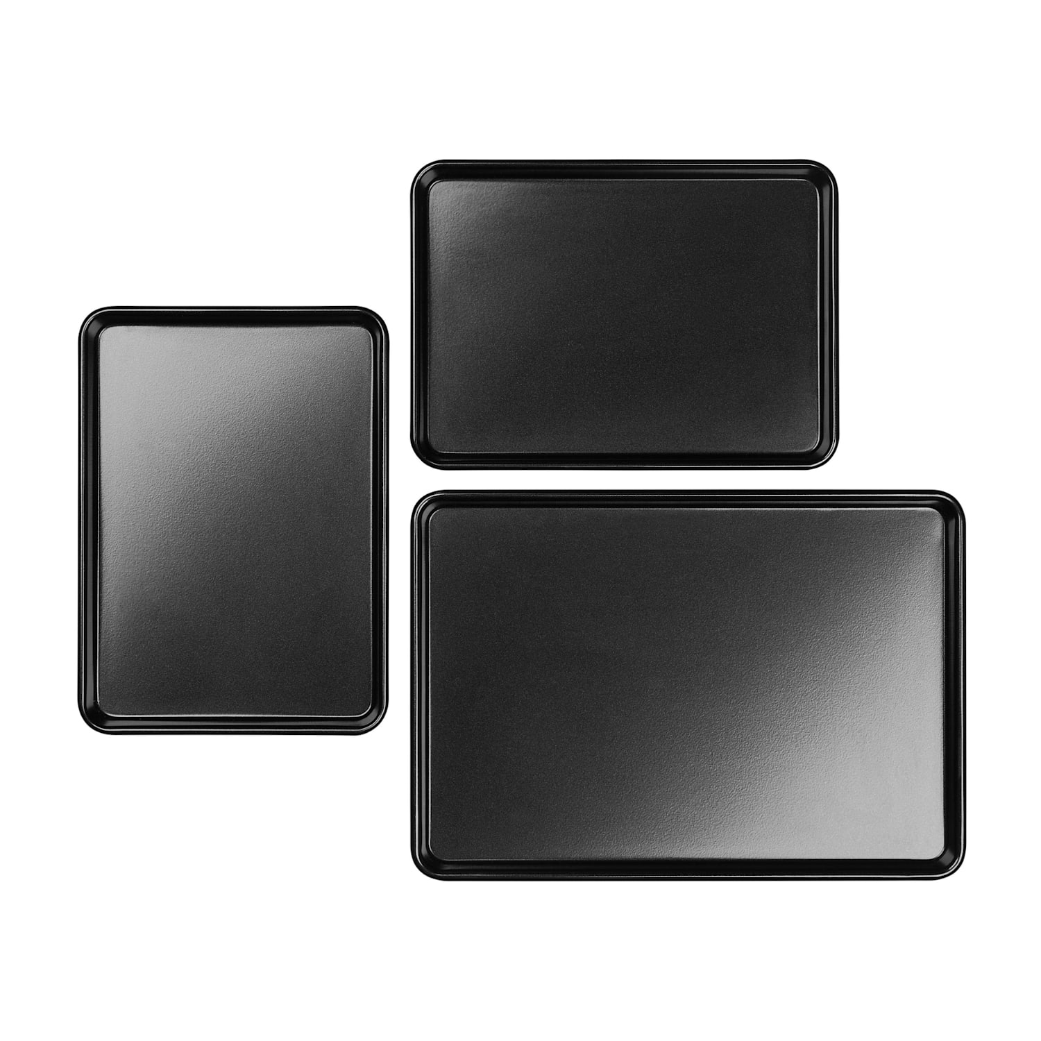 Tala 3 Piece Carbon Steel Baking Tray Set - Black - Available at M&S