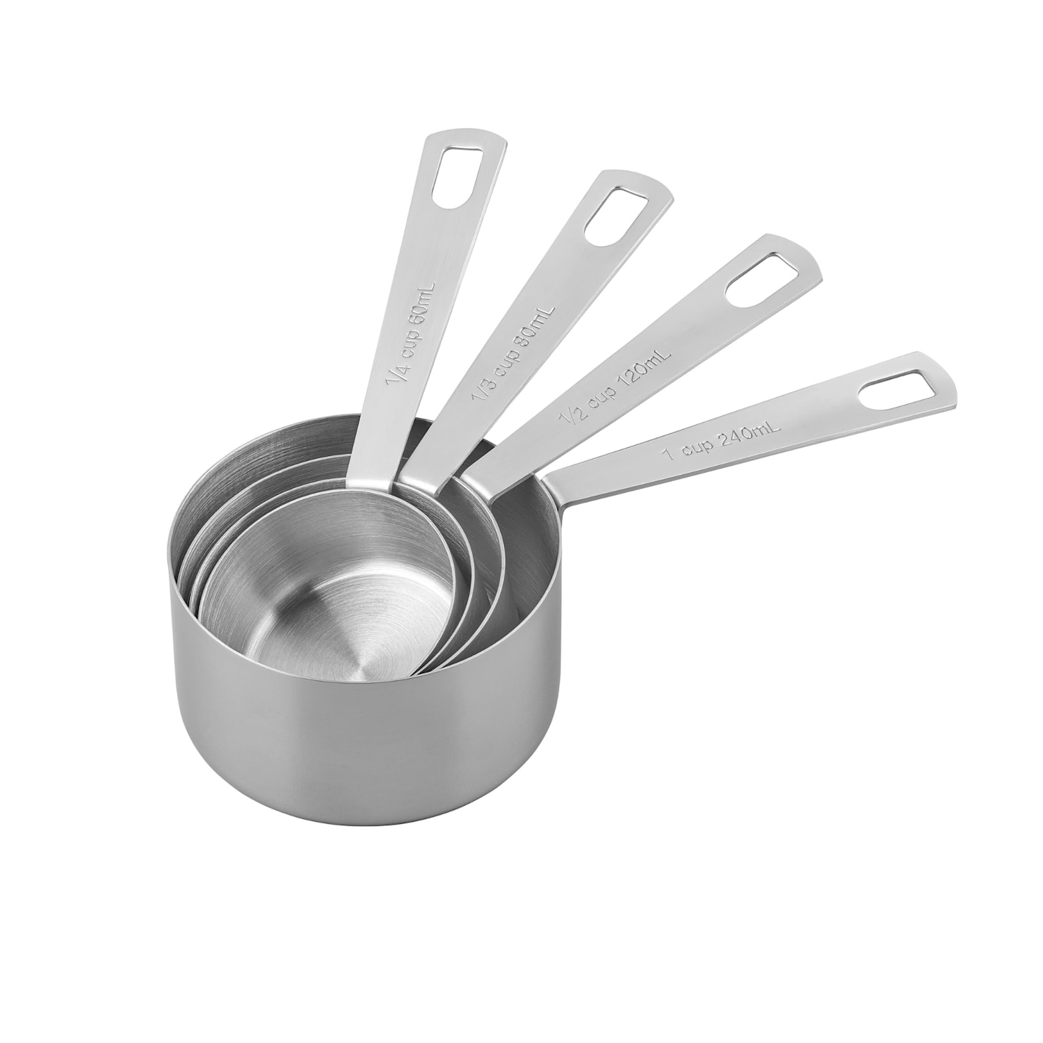 Tala 4 Piece Stainless Steel Measuring Cups - Silver - Available at M&S