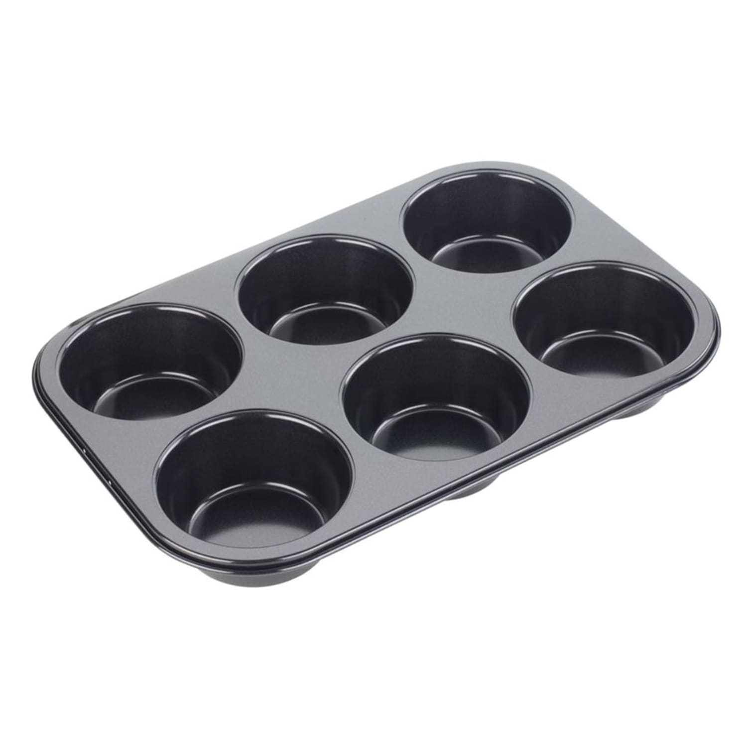 Tala Carbon Steel 6 Cup Muffin Tin - Black - Available at M&S