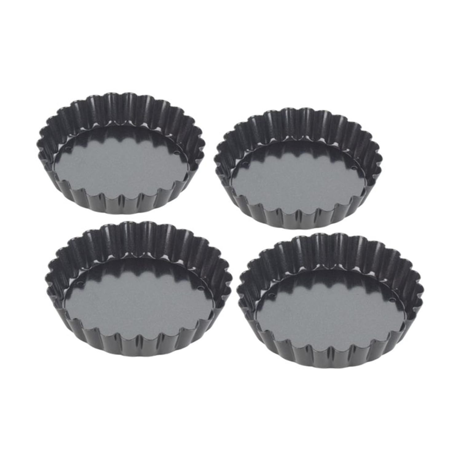 Tala Set of 4 Performance 10cm Non-Stick Tartlet Tins - Black - Available at M&S