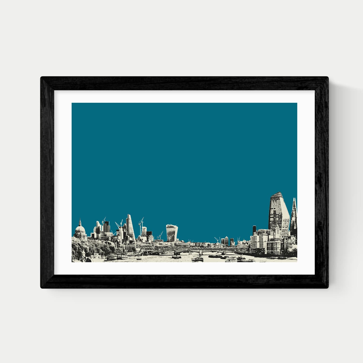 East End Prints North & South Framed Art Print - A3 - Black - Available at M&S