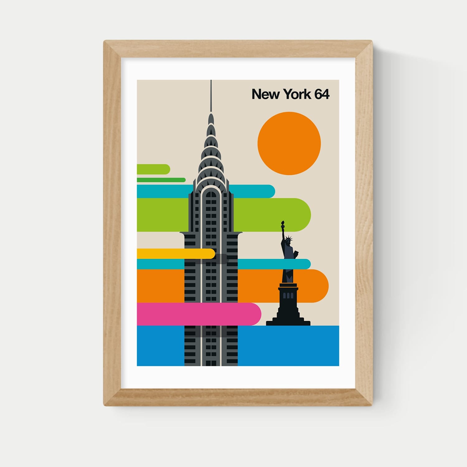 East End Prints New York 64 Framed Art - A2 - Natural - Available at M&S