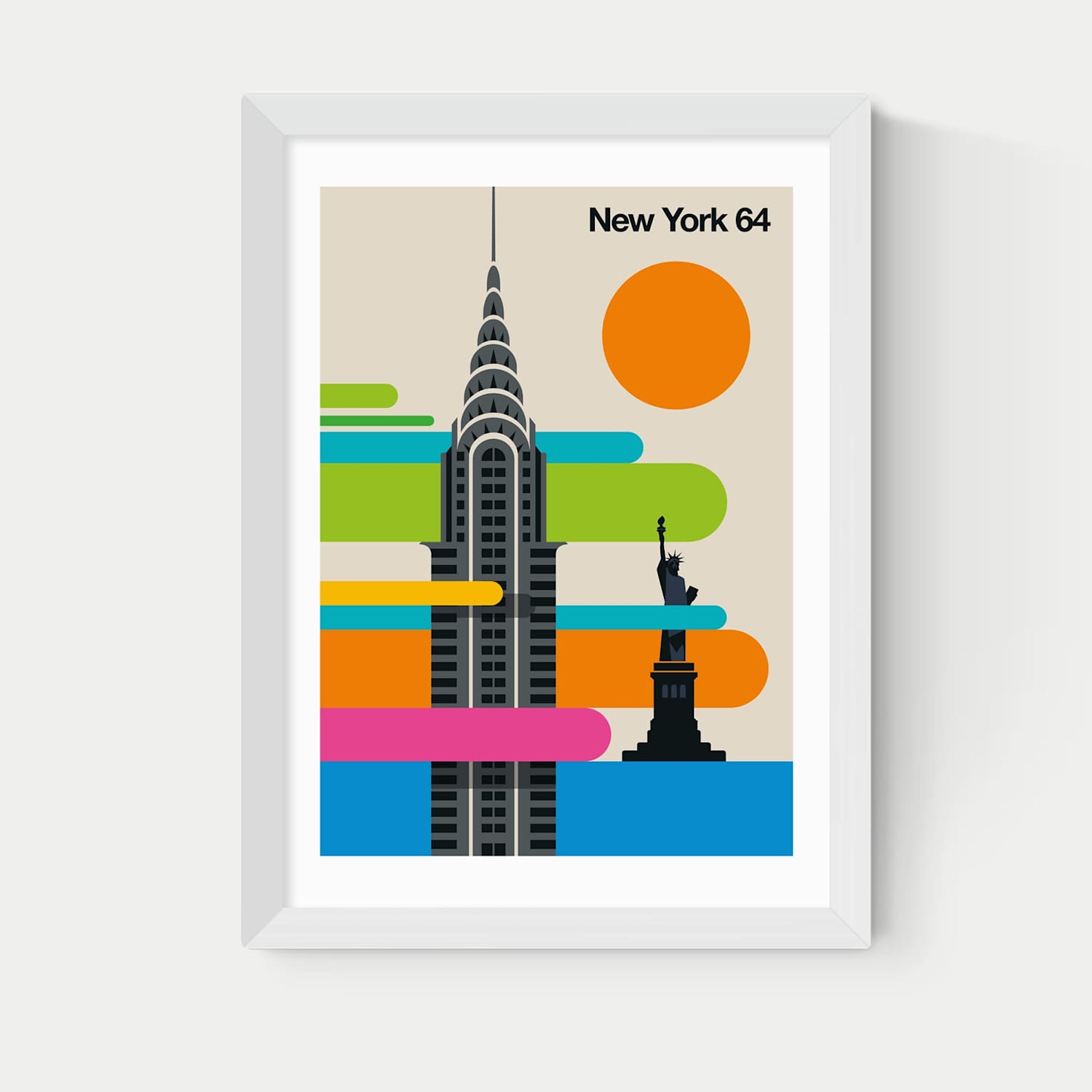 East End Prints New York 64 Framed Art - A1 - White - Available at M&S