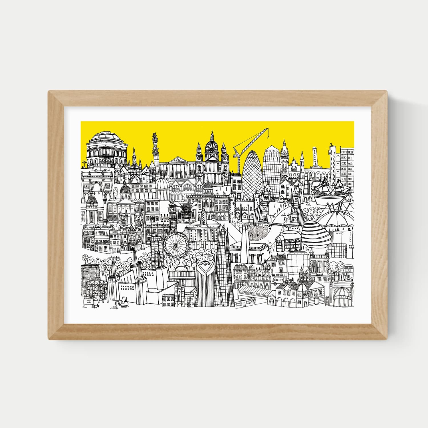 East End Prints London Jungle Framed Art - A2 - Natural - Available at M&S