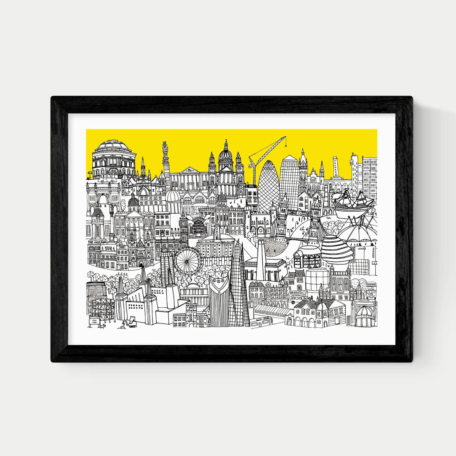 East End Prints London Jungle Framed Art - A1 - Black - Available at M&S