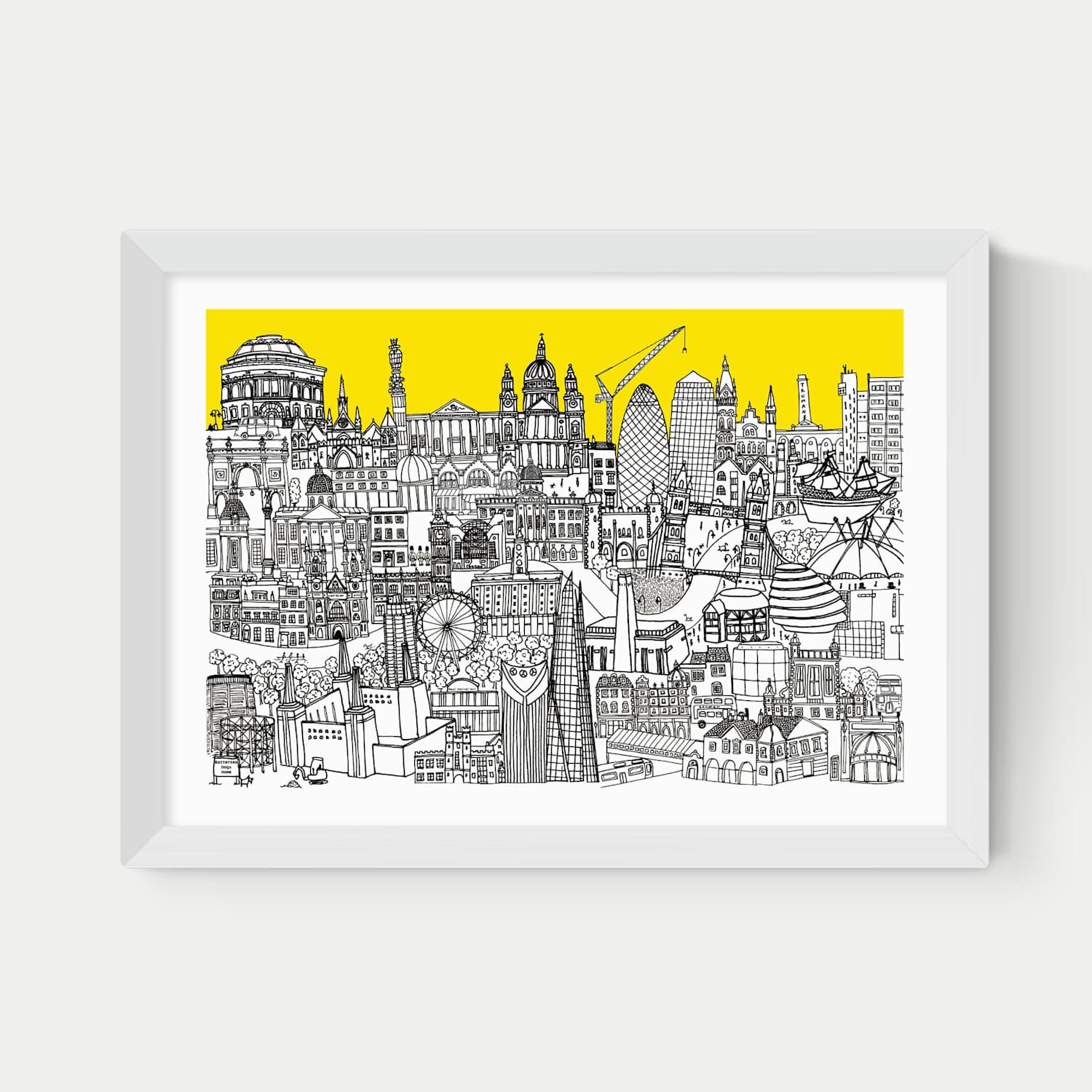 East End Prints London Jungle Framed Art - A1 - White - Available at M&S