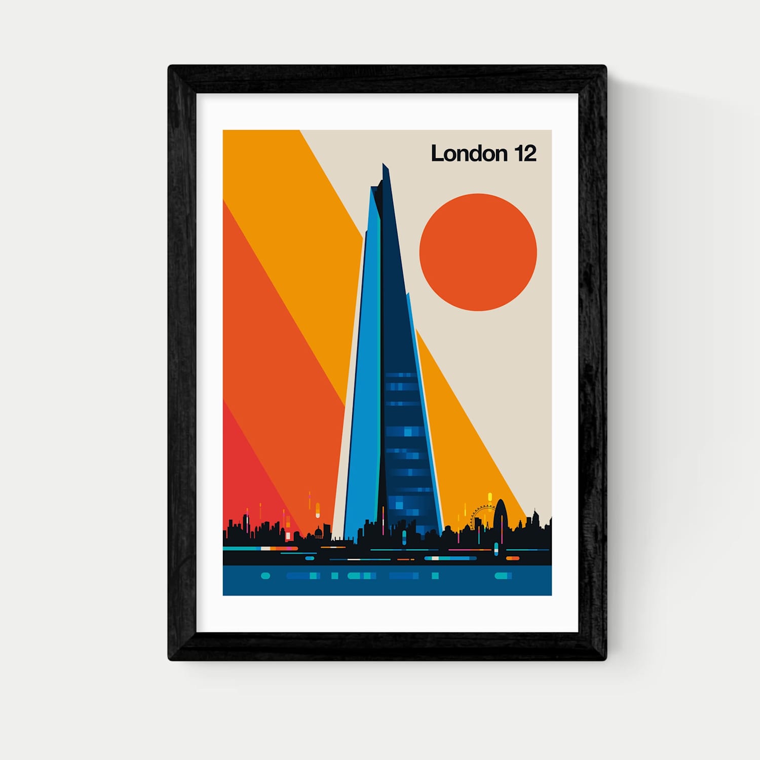 East End Prints London 12 Framed Art Print - A3 - Black - Available at M&S