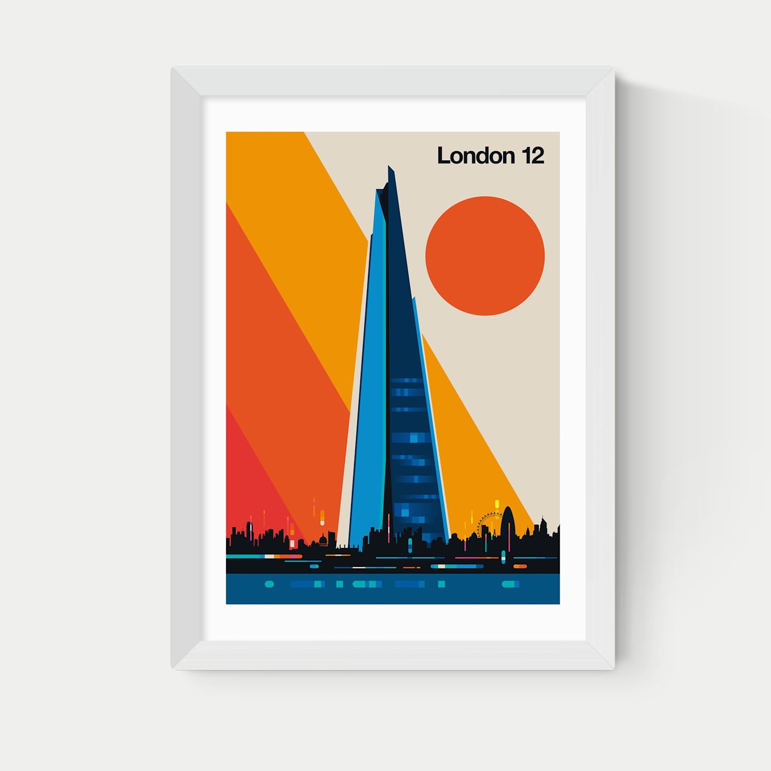 East End Prints London 12 Framed Art Print - A3 - White - Available at M&S