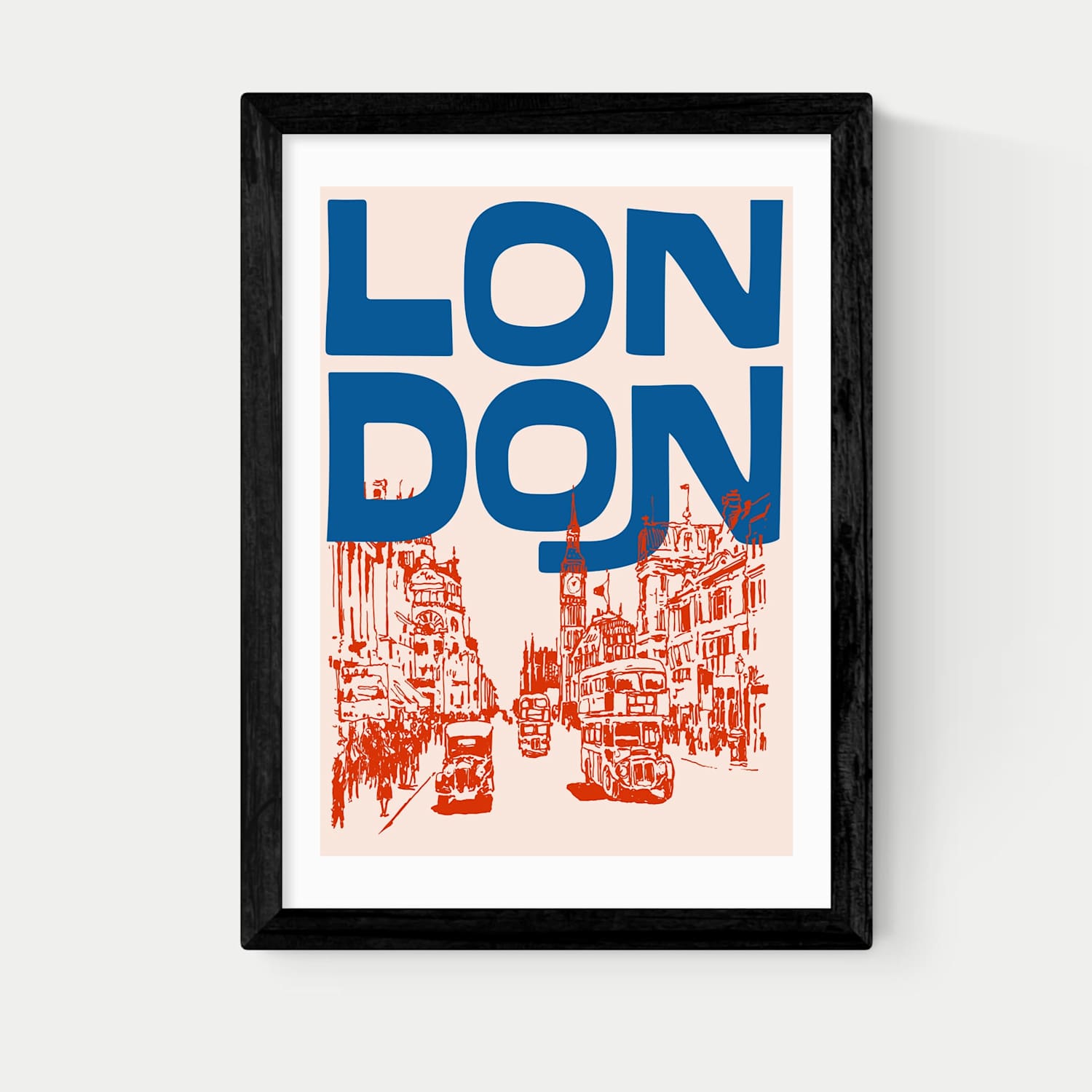 East End Prints London City Framed Art Print - A2 - Black - Available at M&S