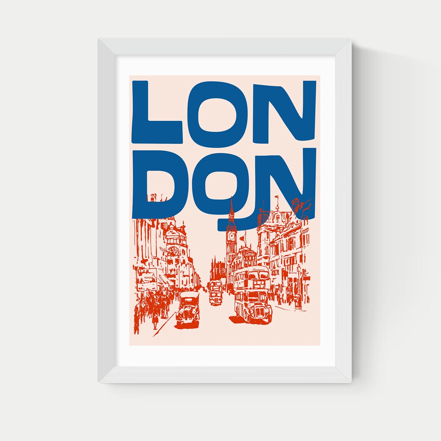 East End Prints London City Framed Art Print - A3 - White - Available at M&S