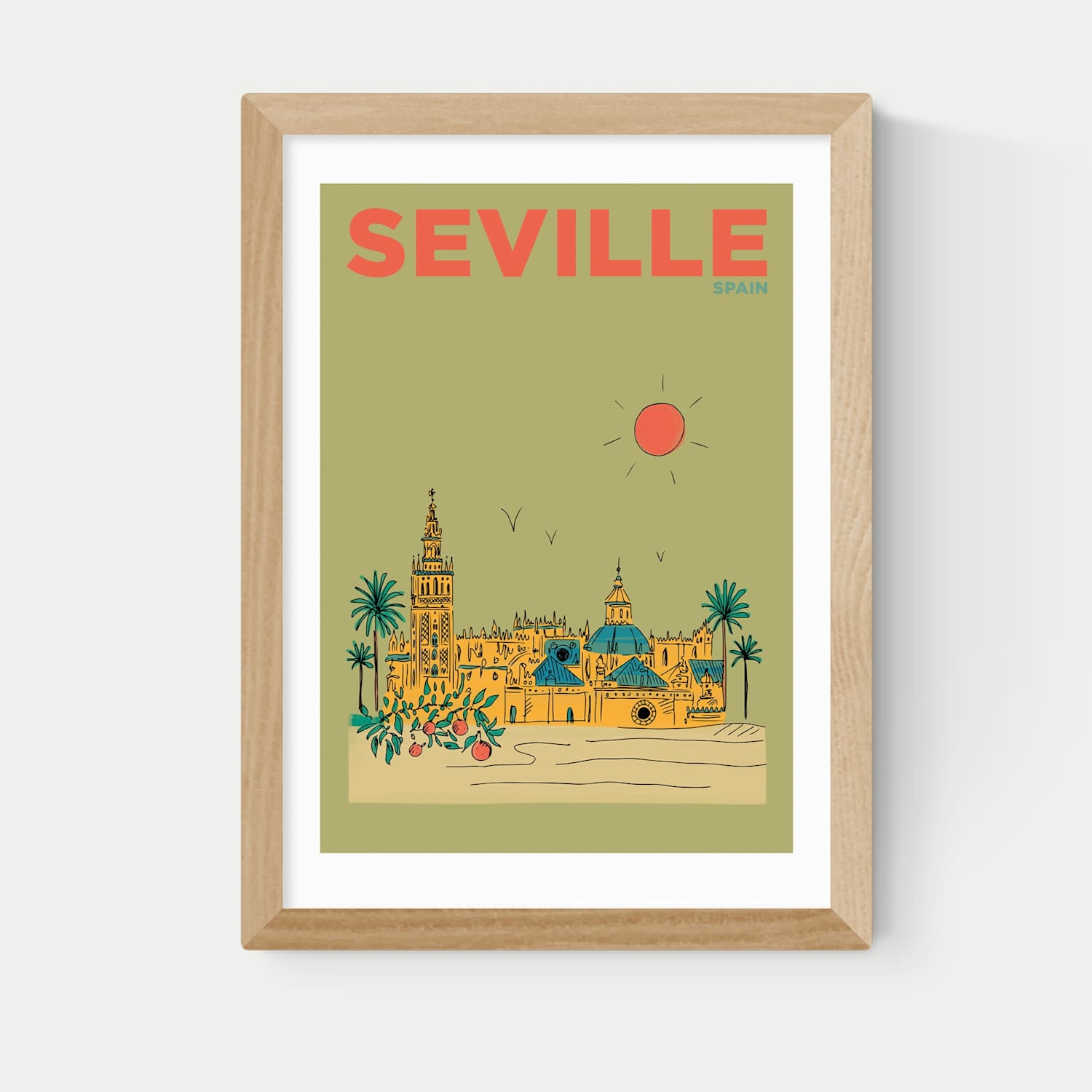 East End Prints Seville Framed Art Print - A1 - Natural - Available at M&S