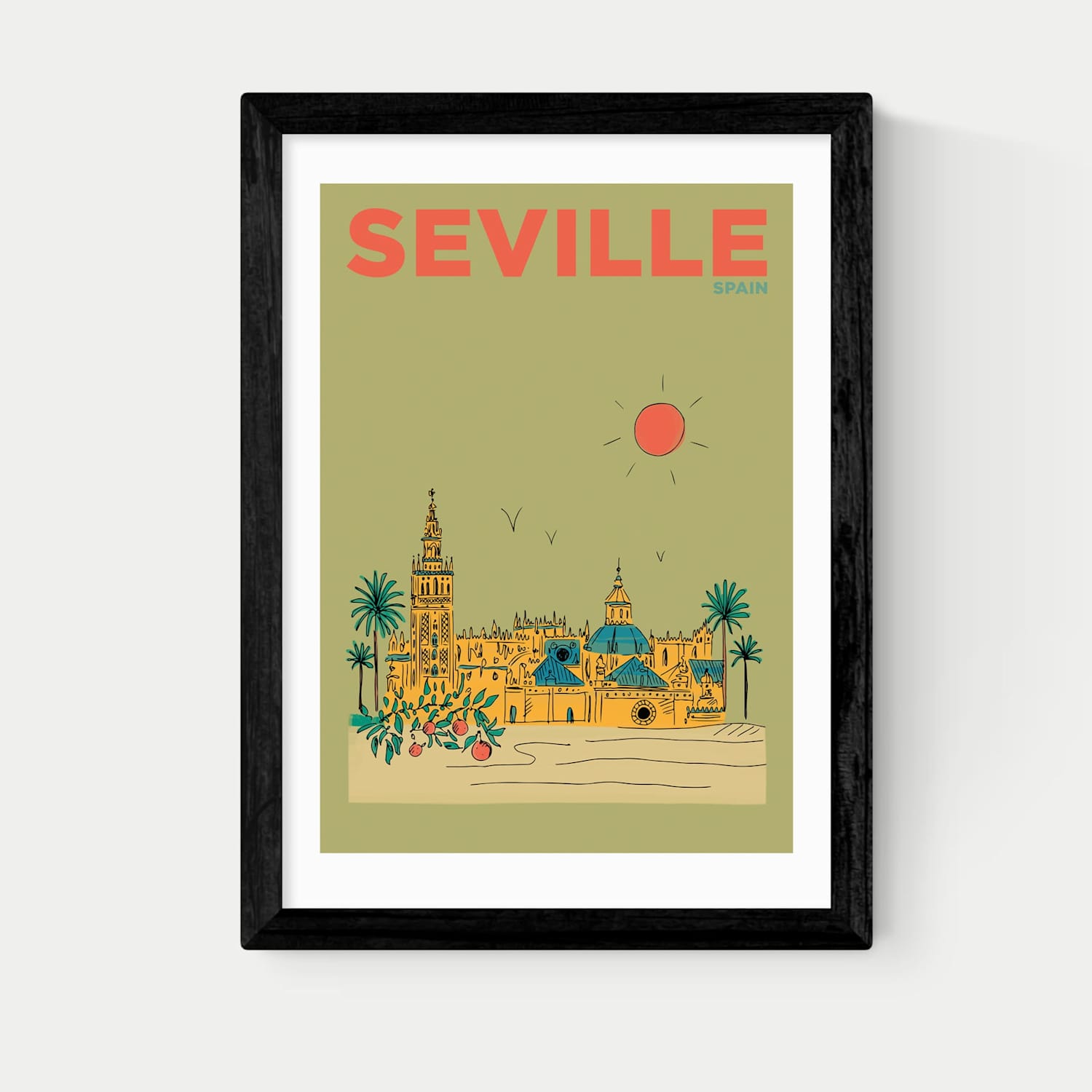 East End Prints Seville Framed Art Print - A3 - Black - Available at M&S