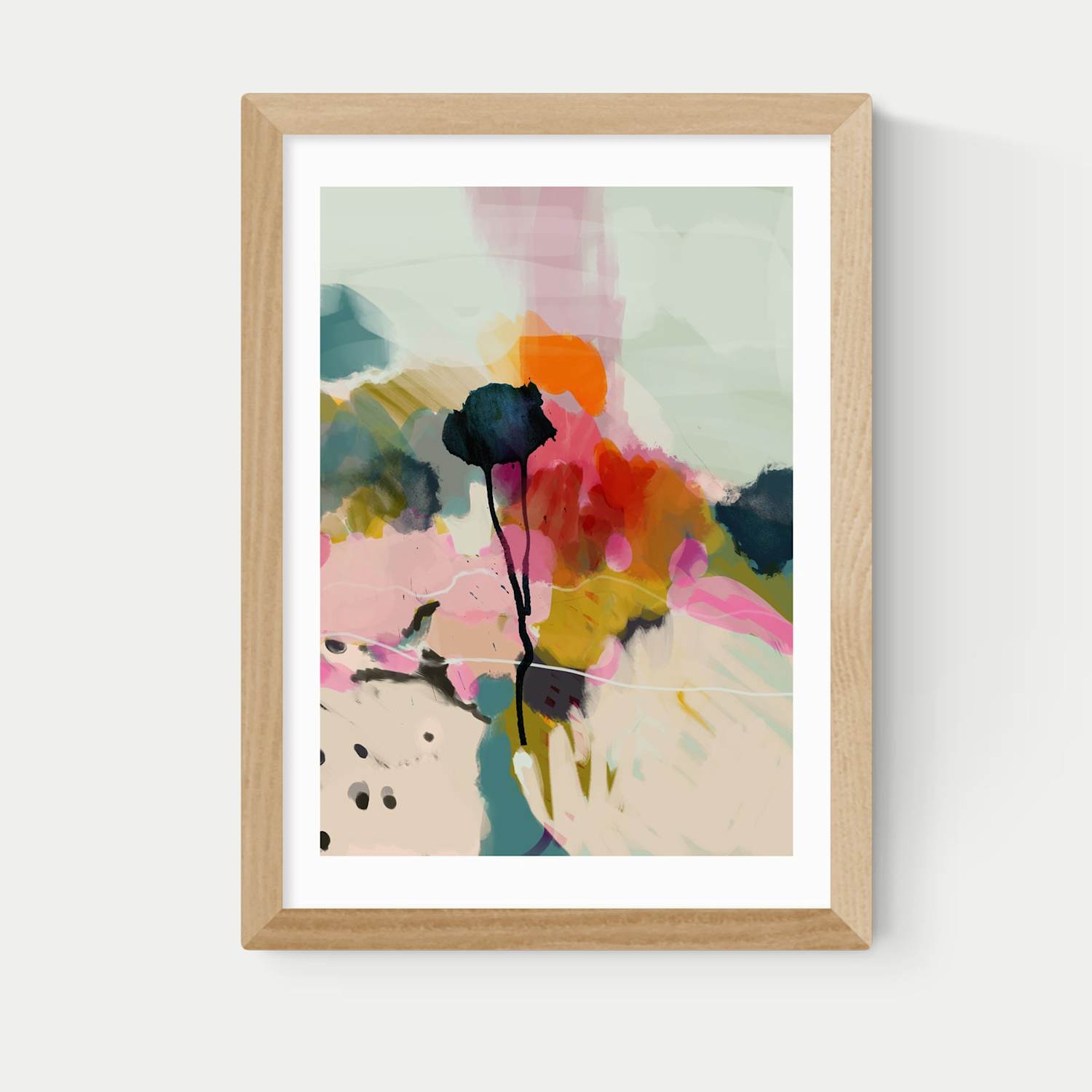East End Prints Paysage Abstract Framed Art Print - A3 - Natural - Available at M&S