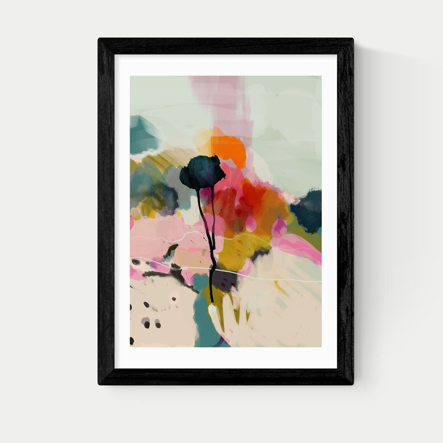 East End Prints Paysage Abstract Framed Art Print - A3 - Black - Available at M&S