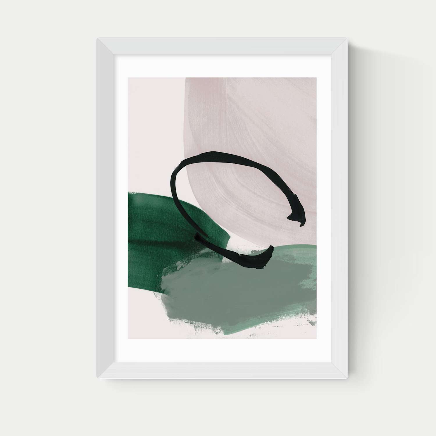 East End Prints Abstract Minimalist Rectangle Framed Art - A2 - White - Available at M&S