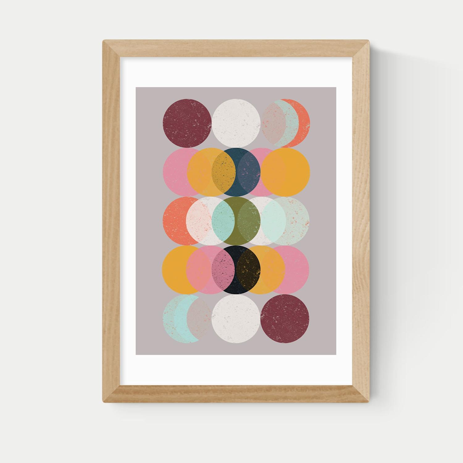 East End Prints Moods and Moons Framed Art Print - A2 - Natural - Available at M&S