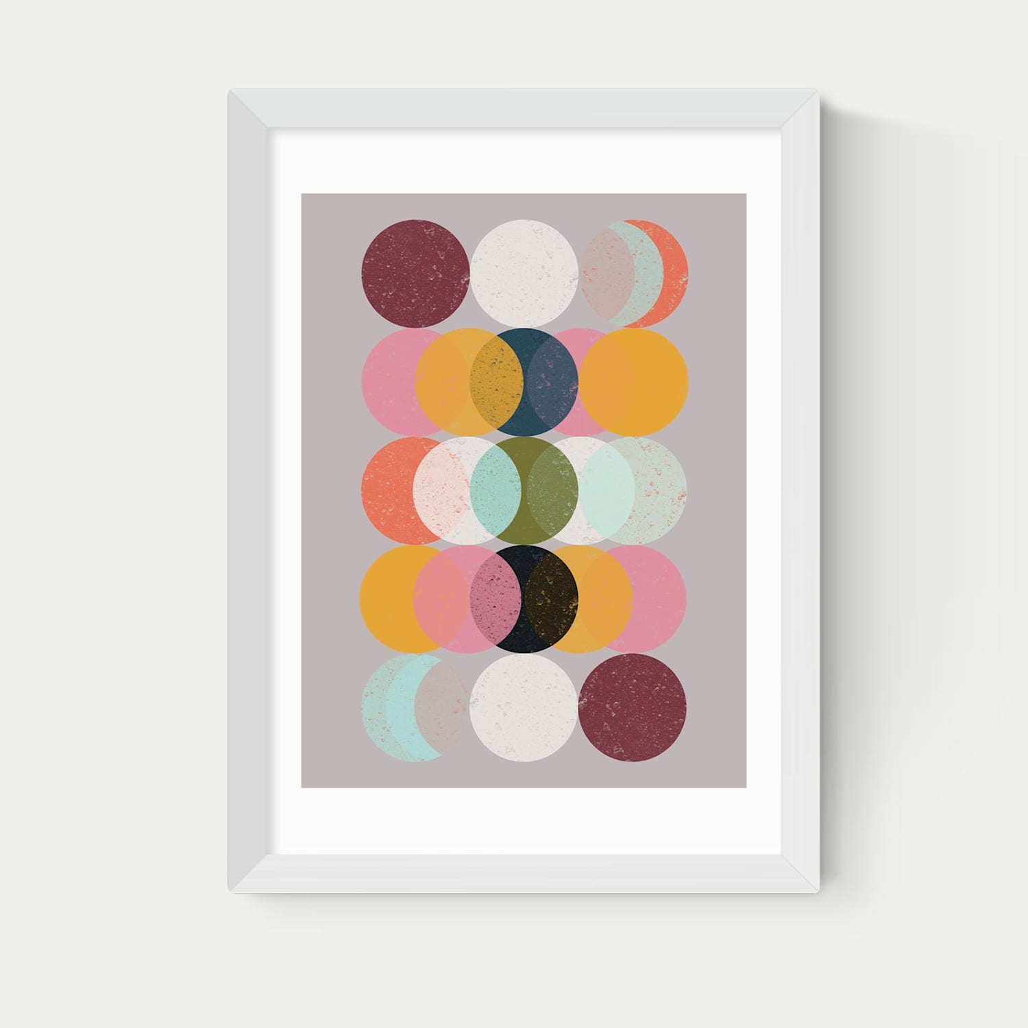 East End Prints Moods and Moons Framed Art Print - A3 - White - Available at M&S