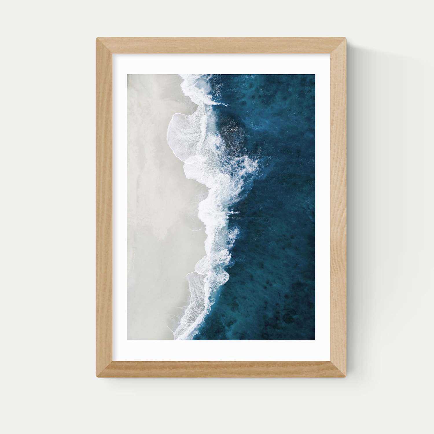 East End Prints Ocean Aerial Framed Art Print - A3 - Natural - Available at M&S