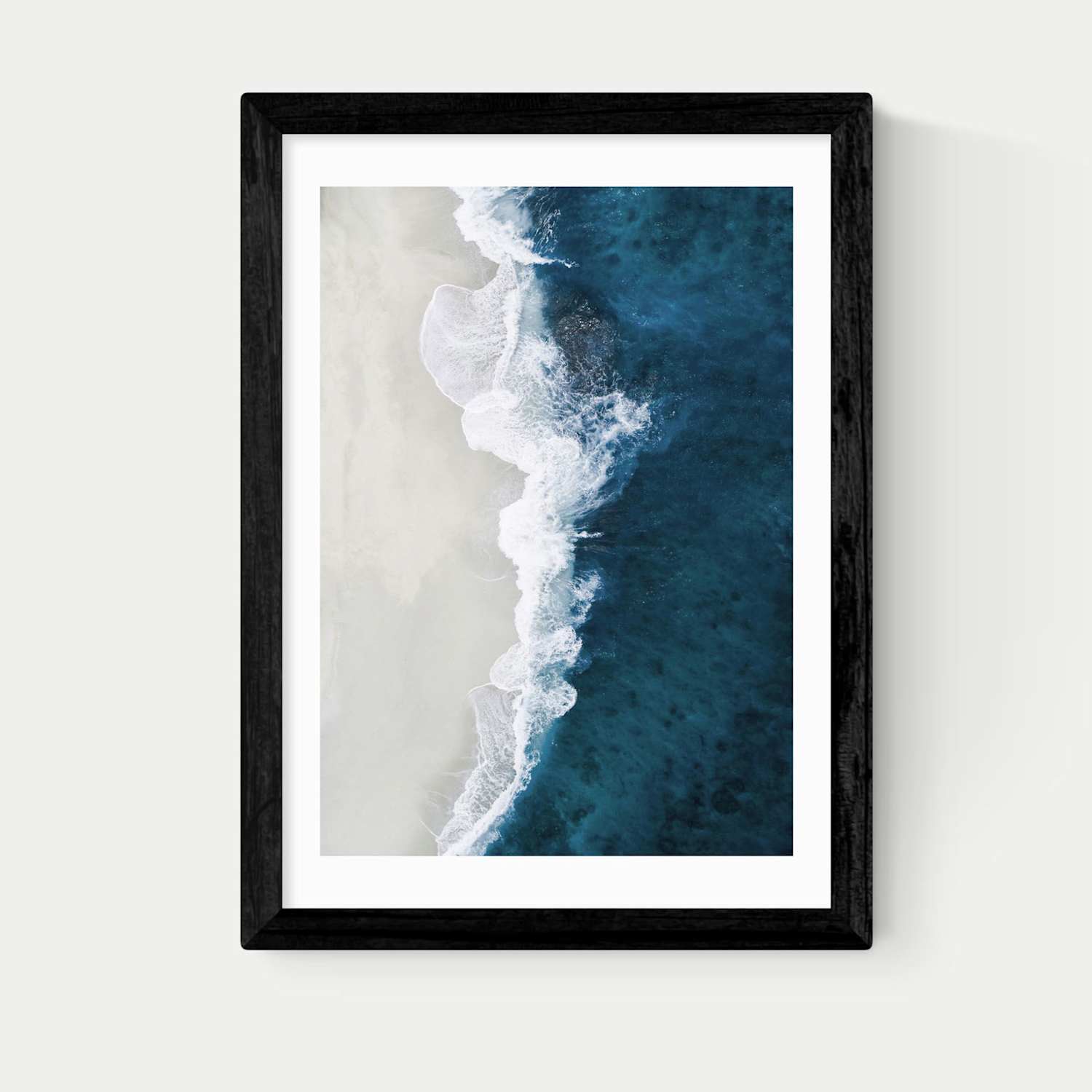 East End Prints Ocean Aerial Framed Art Print - A3 - Black - Available at M&S