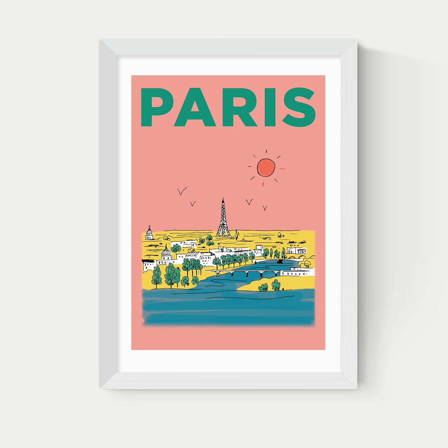 East End Prints Paris, France Framed Art - A2 - White - Available at M&S