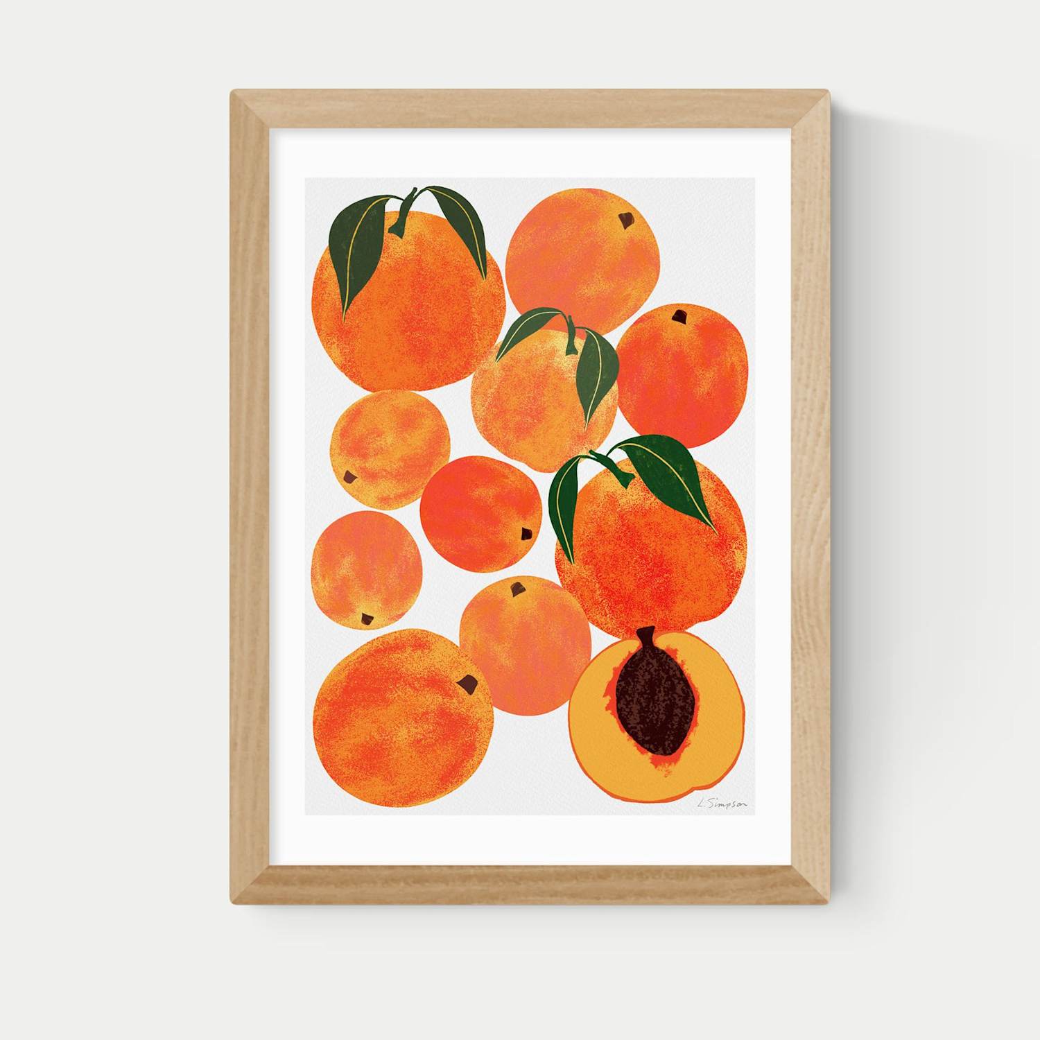 East End Prints Peach Harvest Framed Art Print - A3 - Natural - Available at M&S