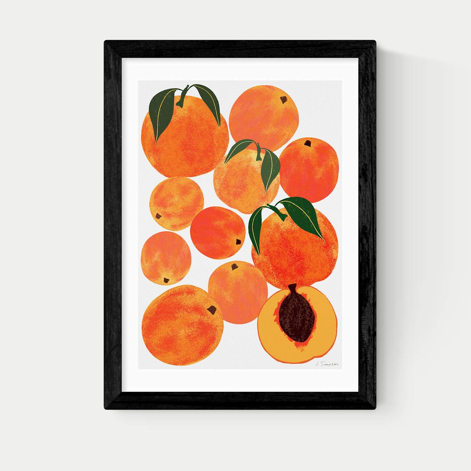 East End Prints Peach Harvest Framed Art Print - A3 - Black - Available at M&S
