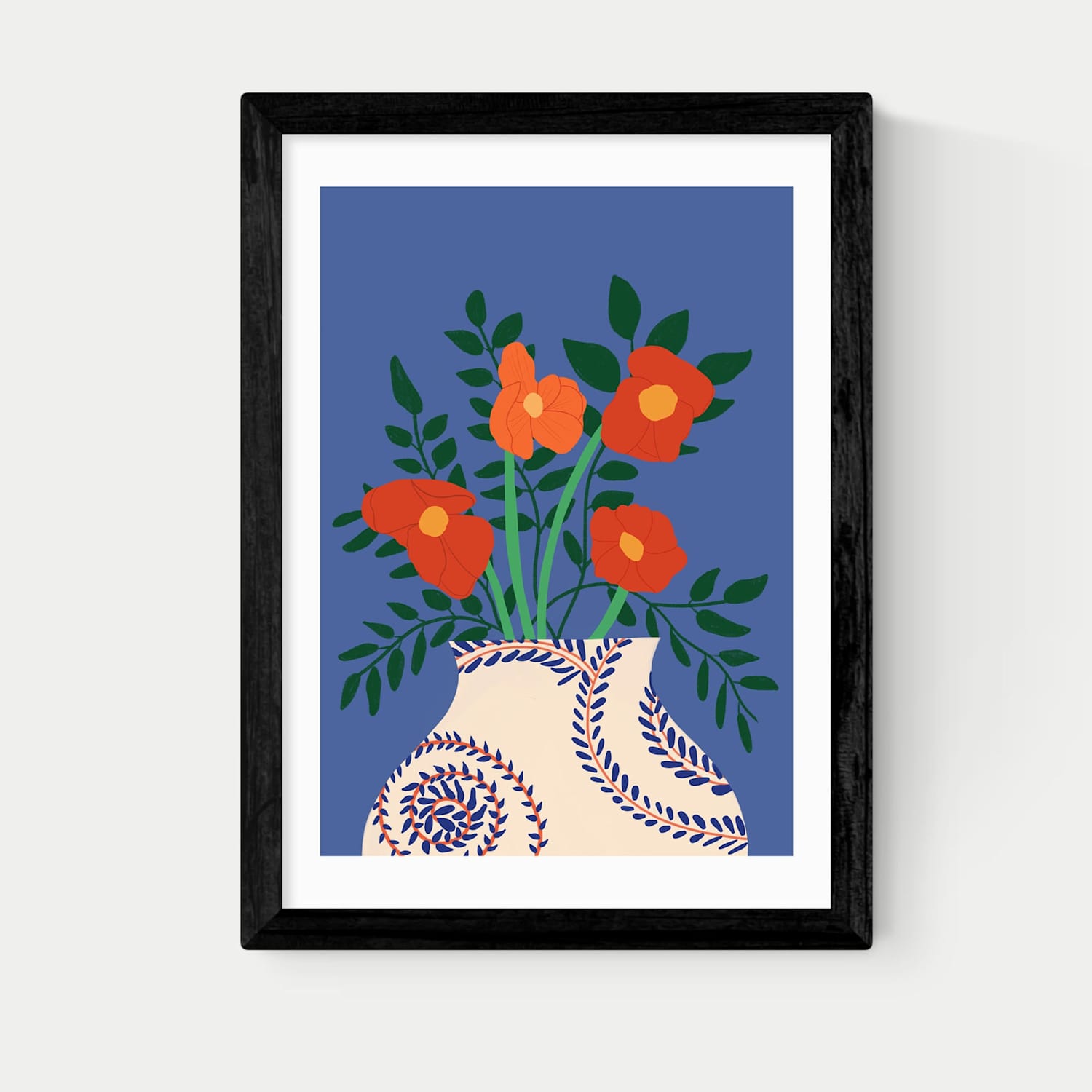 East End Prints Poppy Framed Art Print - A1 - Black - Available at M&S