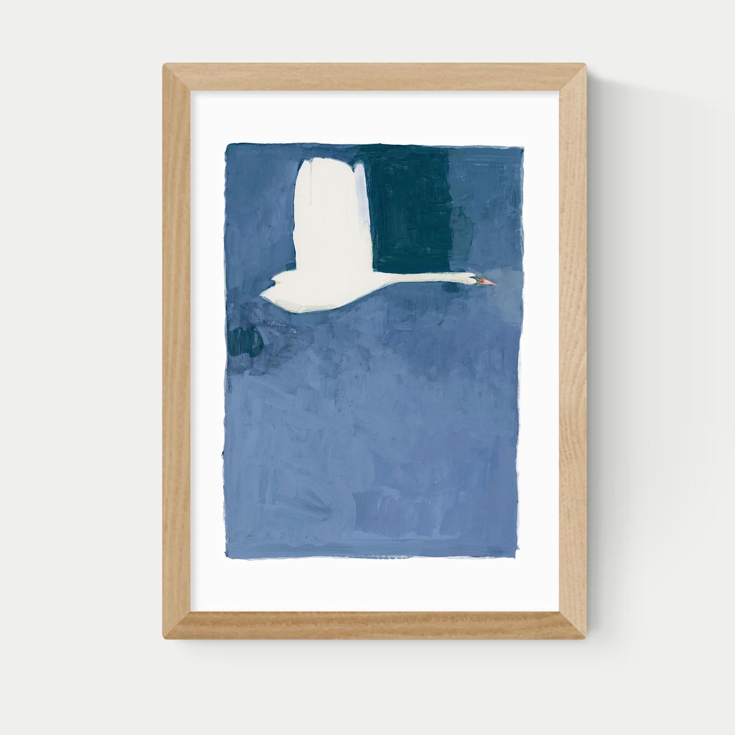 East End Prints The Swan ll Framed Art Print - A2 - Natural - Available at M&S