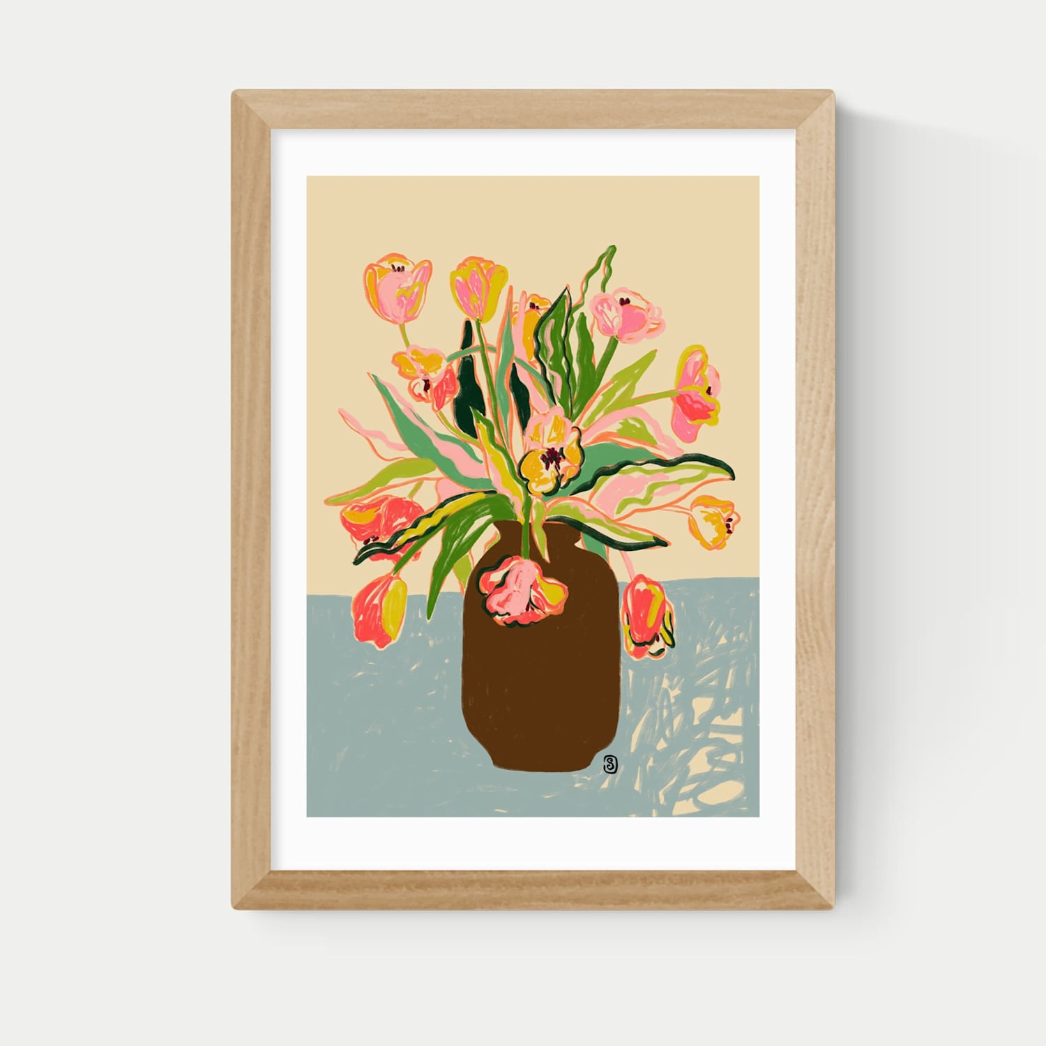 East End Prints Tulips Framed Art Print - A1 - Natural - Available at M&S