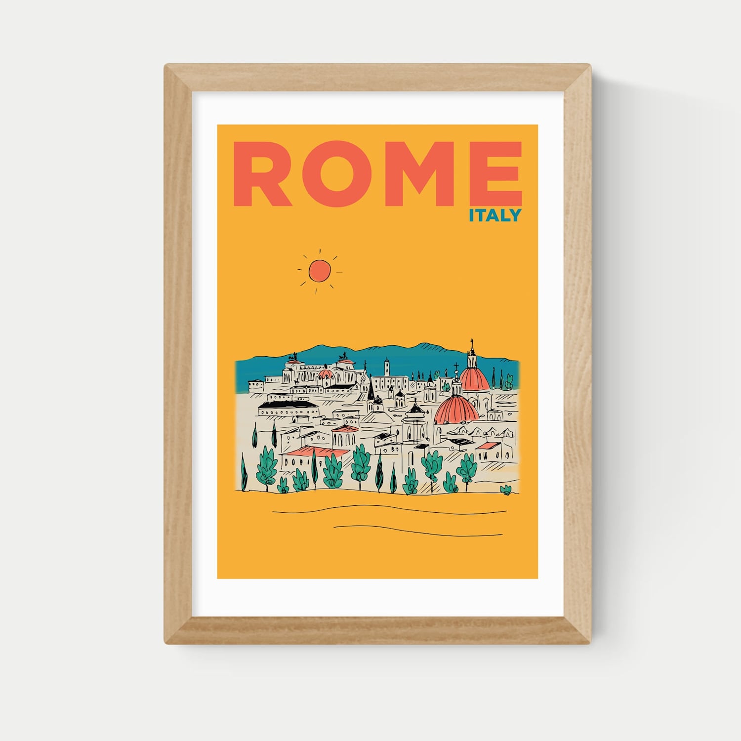 East End Prints Rome Framed Art - A1 - Natural - Available at M&S