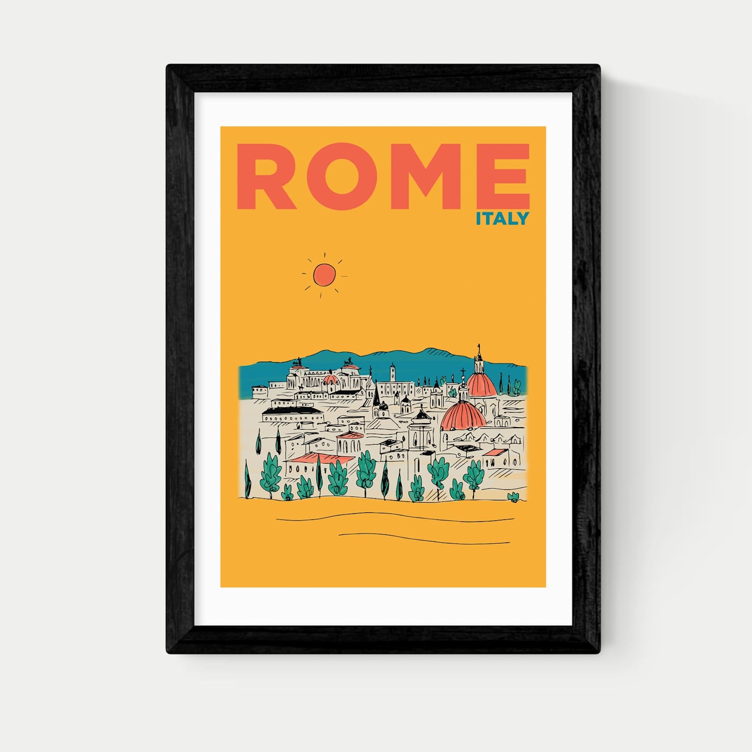 East End Prints Rome Framed Art - A1 - Black - Available at M&S