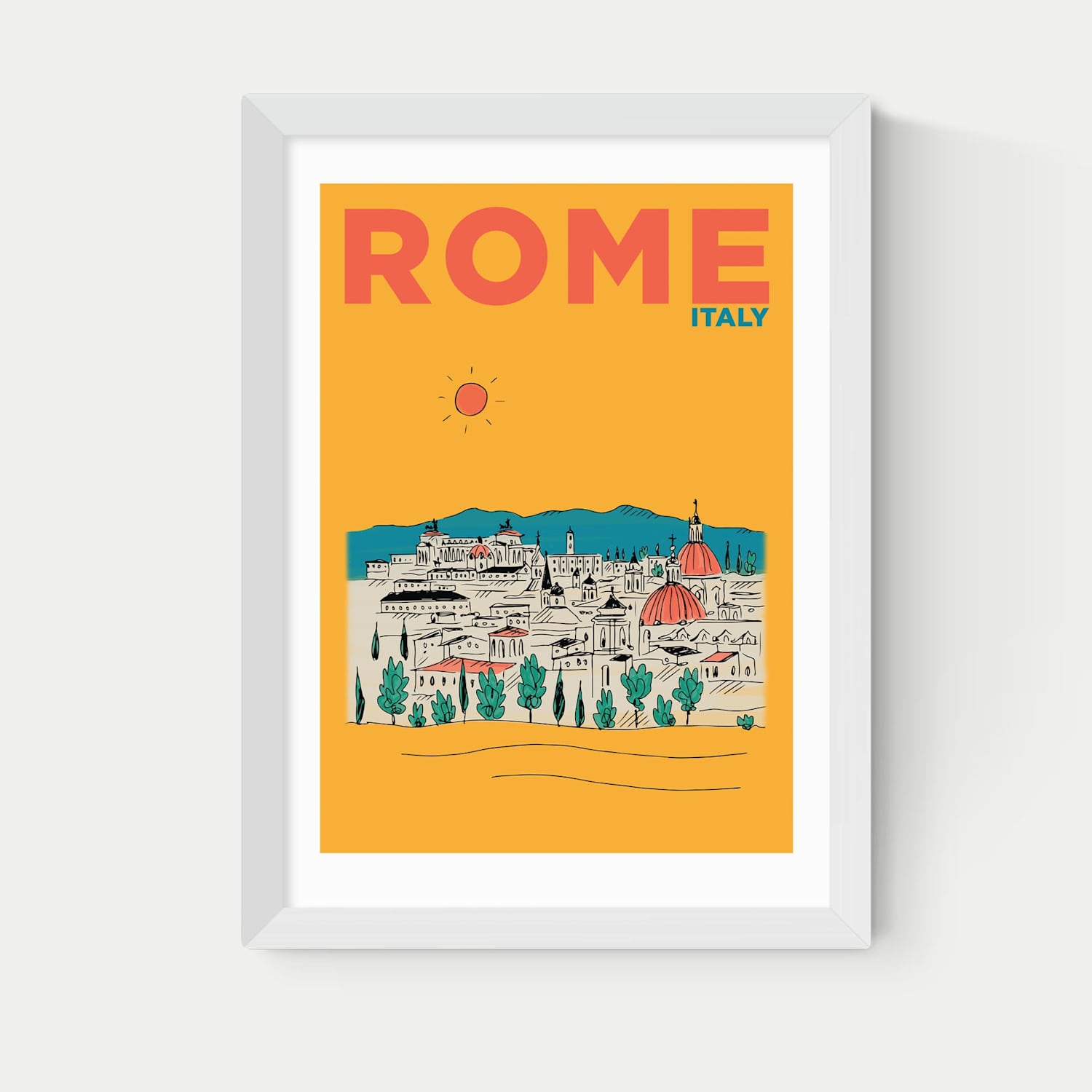 East End Prints Rome Framed Art - A1 - White - Available at M&S