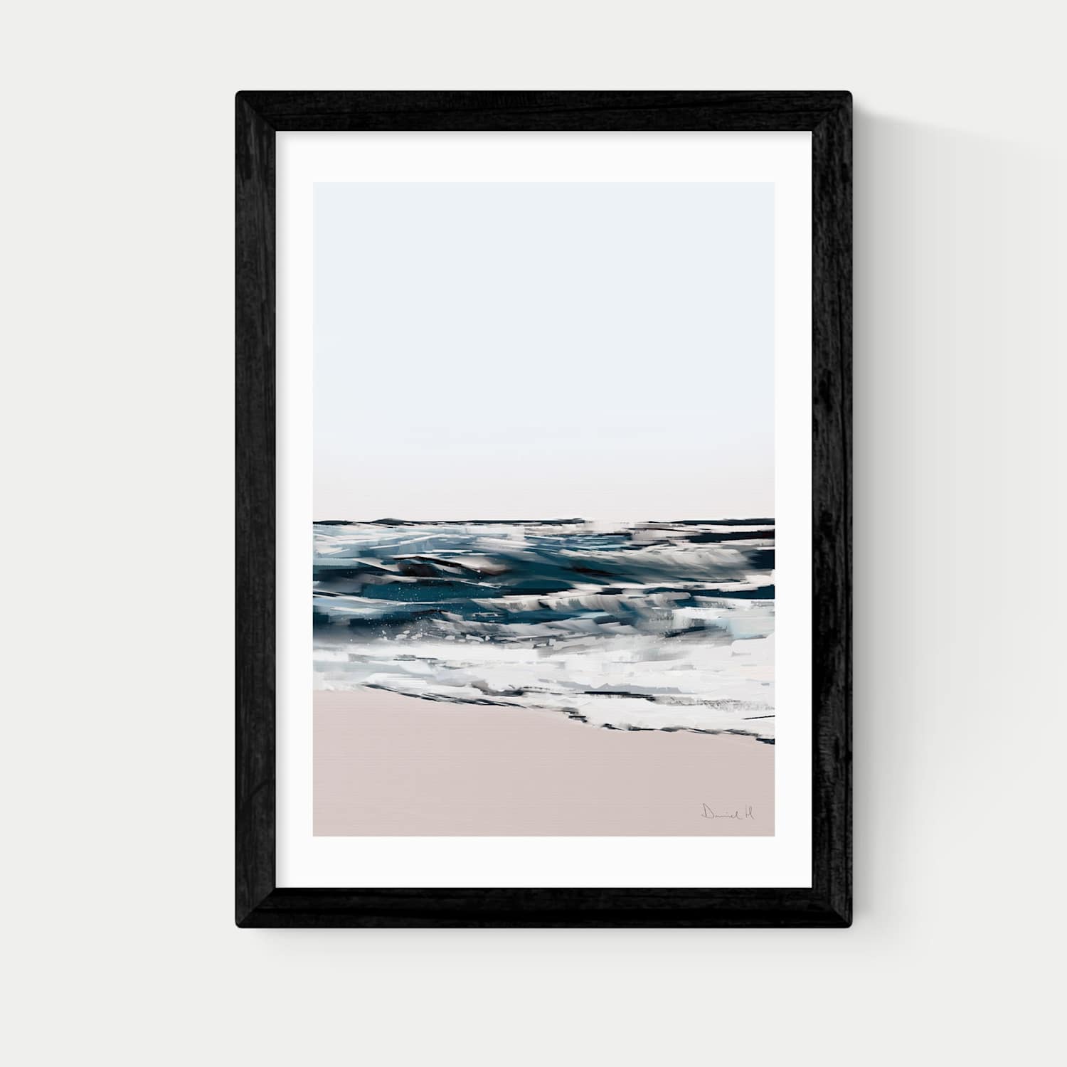 East End Prints Seashore Framed Art Print - A3 - Black - Available at M&S
